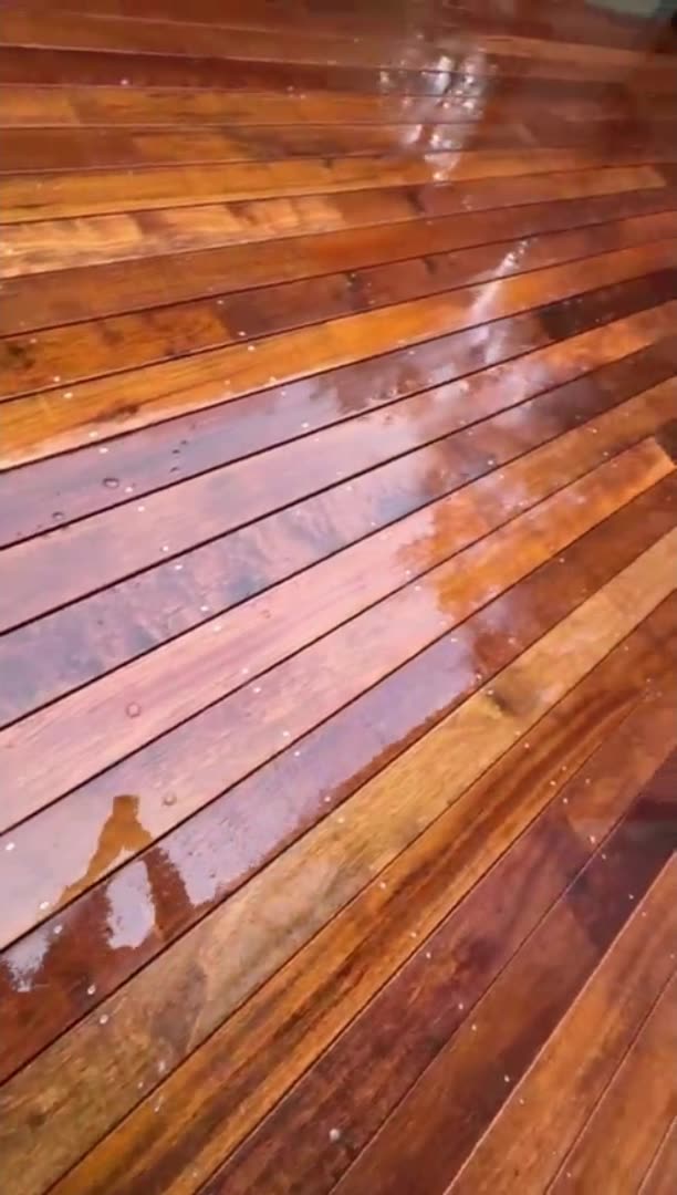 Finished hardwood decking